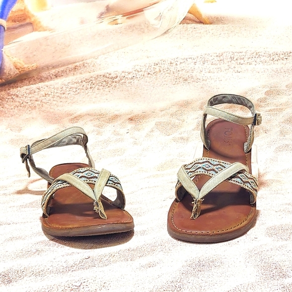 TOMS - Sandal flip-flop, Lexie desert taupe, size 6.5 - Picture 4 of 10